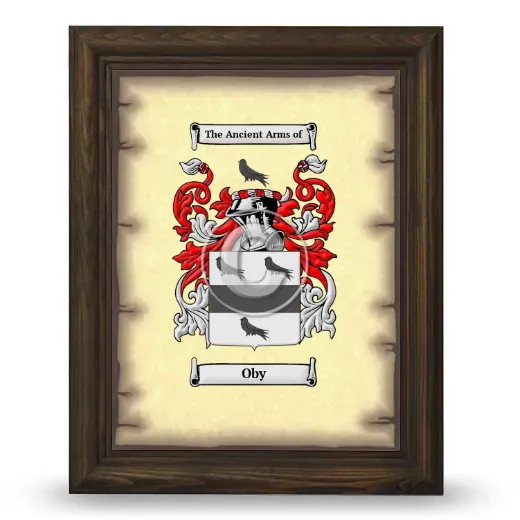 Oby Coat of Arms Framed - Brown