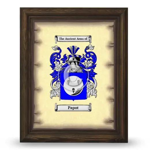 Papot Coat of Arms Framed - Brown