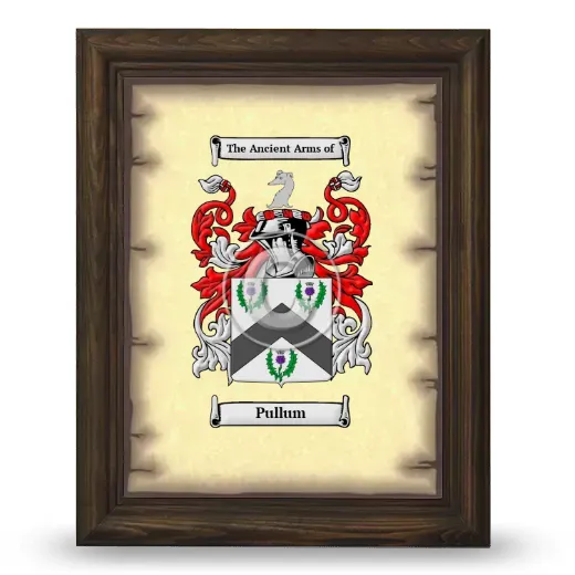 Pullum Coat of Arms Framed - Brown