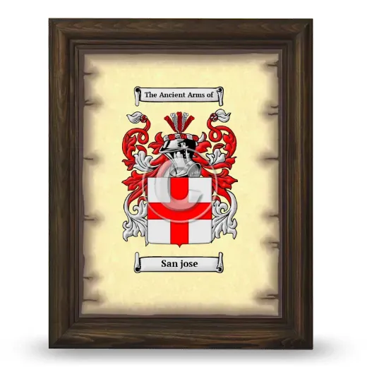 San jose Coat of Arms Framed - Brown
