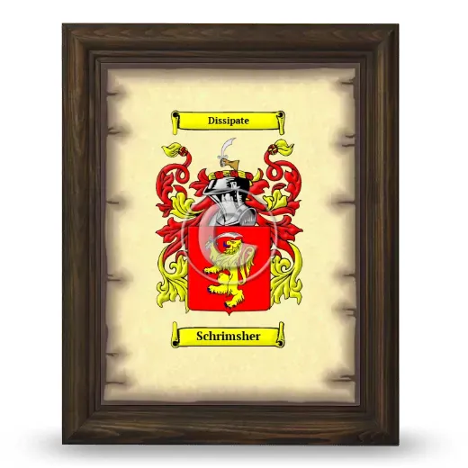Schrimsher Coat of Arms Framed - Brown