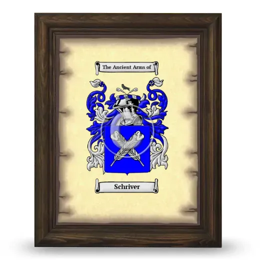 Schriver Coat of Arms Framed - Brown