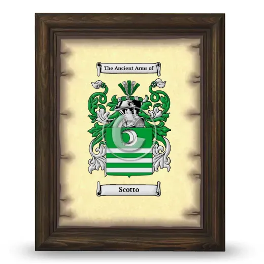Scotto Coat of Arms Framed - Brown