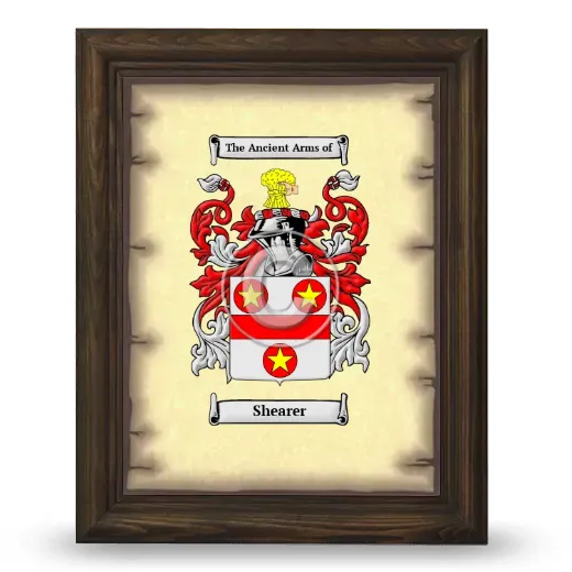 Shearer Coat of Arms Framed - Brown