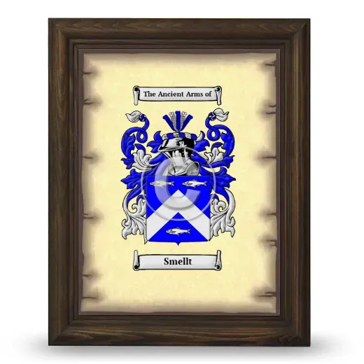 Smellt Coat of Arms Framed - Brown