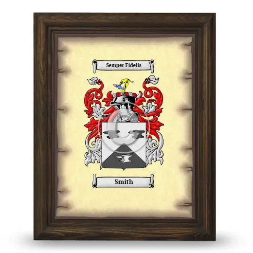 Smith Coat of Arms Framed - Brown