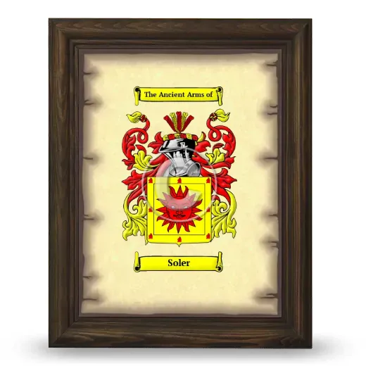 Soler Coat of Arms Framed - Brown
