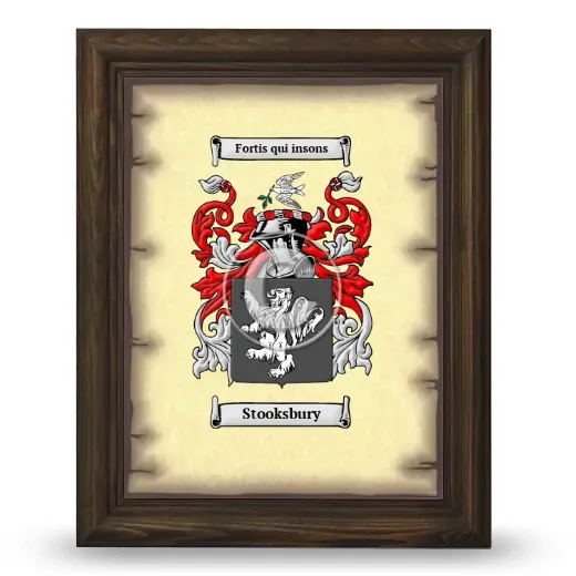 Stooksbury Coat of Arms Framed - Brown