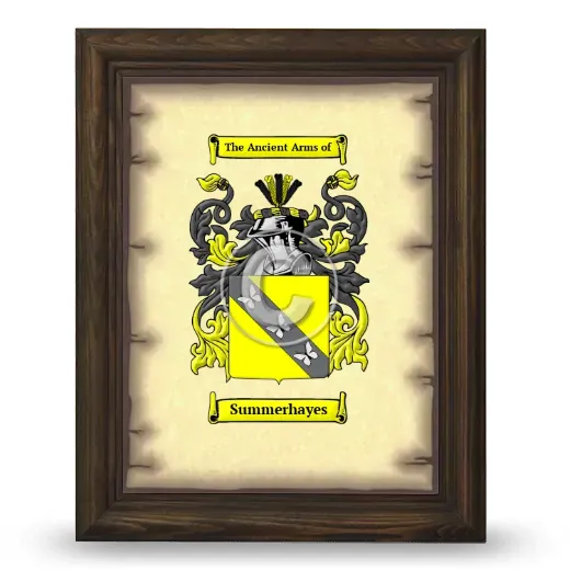 Summerhayes Coat of Arms Framed - Brown