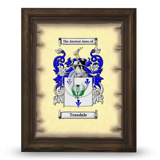 Teasdale Coat of Arms Framed - Brown