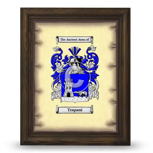 Trapani Coat of Arms Framed - Brown