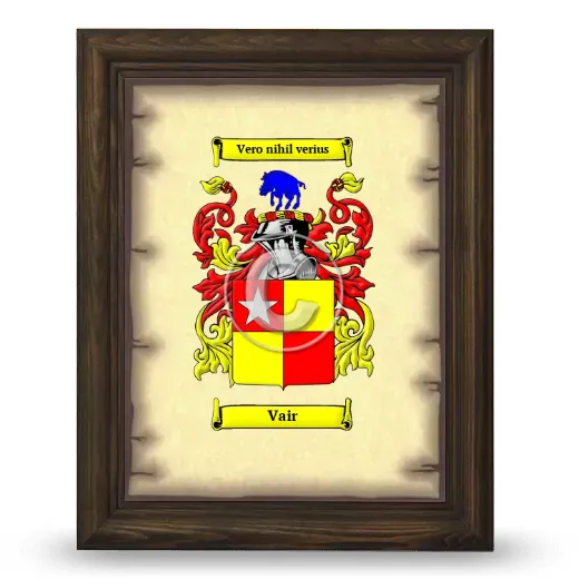 Vair Coat of Arms Framed - Brown