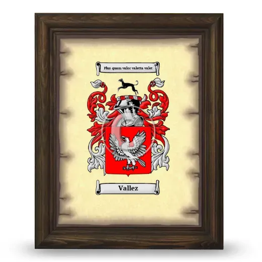 Vallez Coat of Arms Framed - Brown
