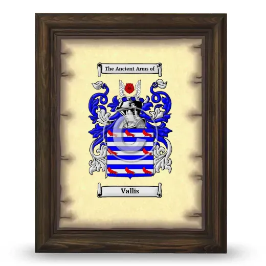 Vallis Coat of Arms Framed - Brown