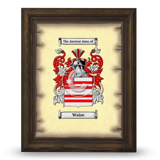Waize Coat of Arms Framed - Brown