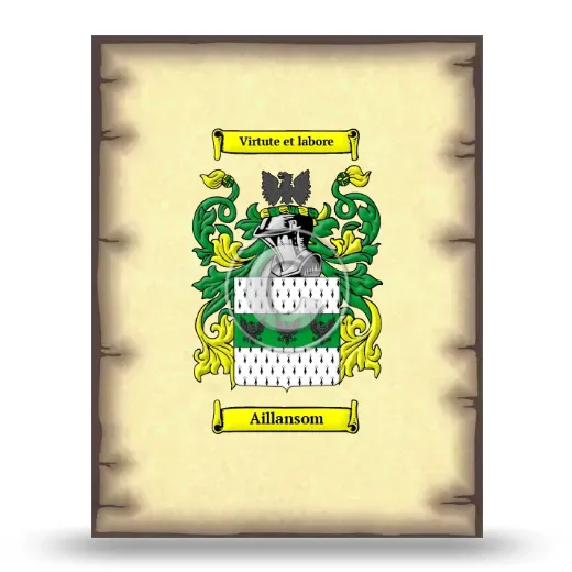 Aillansom Coat of Arms Print