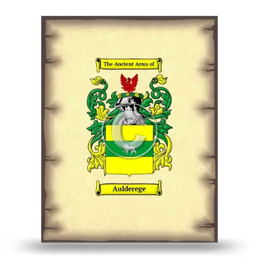 Aulderege Coat of Arms Print