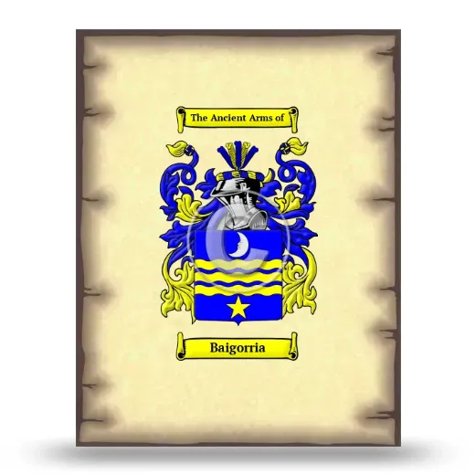 Baigorria Coat of Arms Print