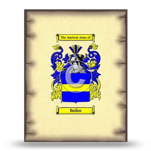 Bailos Coat of Arms Print