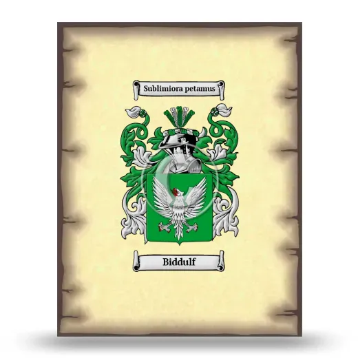 Biddulf Coat of Arms Print