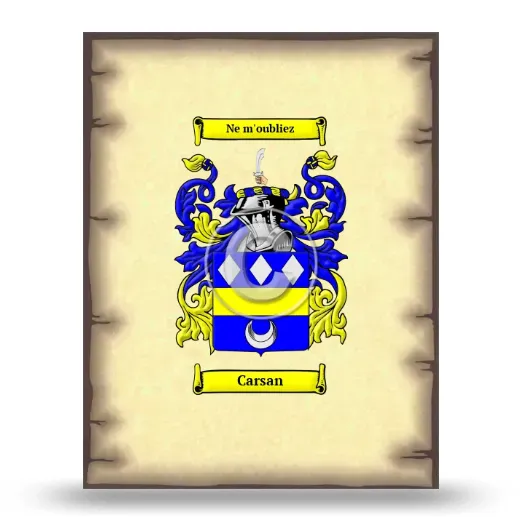 Carsan Coat of Arms Print