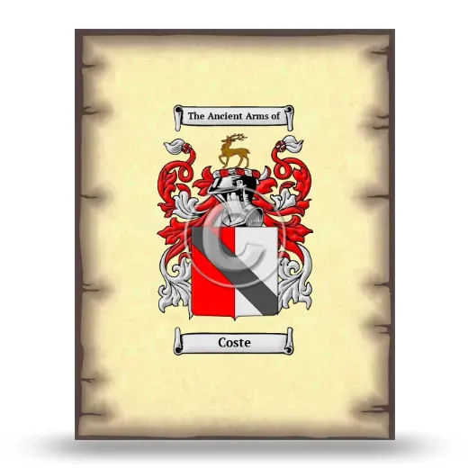Coste Coat of Arms Print