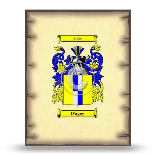 D'agey Coat of Arms Print