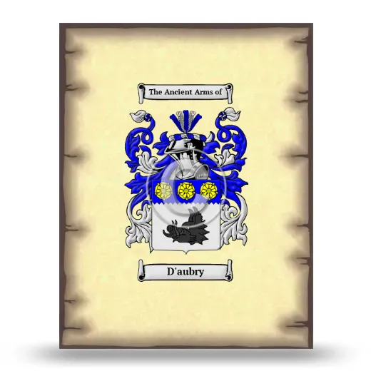 D'aubry Coat of Arms Print