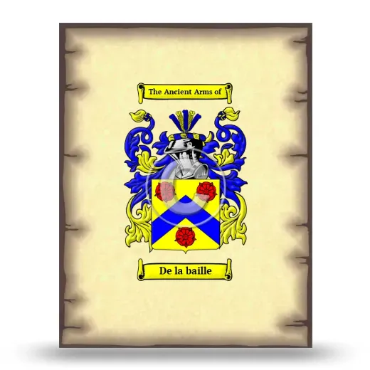 De la baille Coat of Arms Print