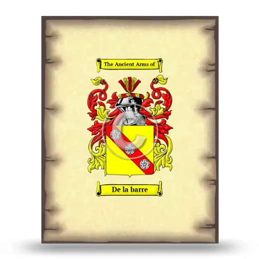 De la barre Coat of Arms Print
