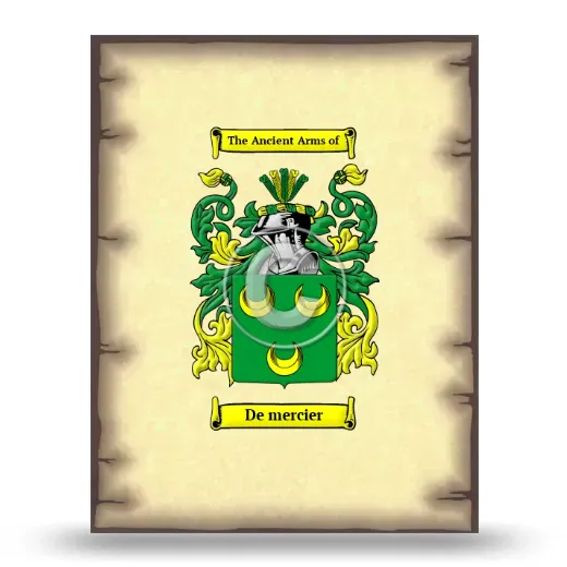 De mercier Coat of Arms Print