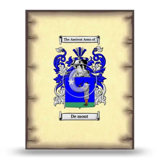 De mont Coat of Arms Print