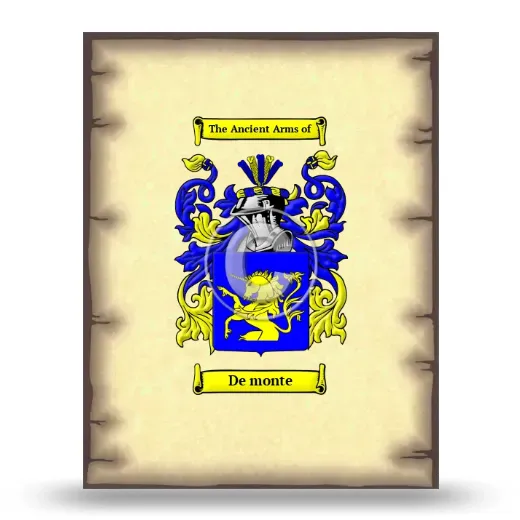 De monte Coat of Arms Print