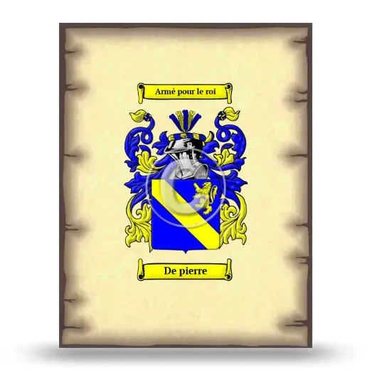 De pierre Coat of Arms Print