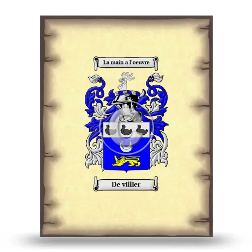 De villier Coat of Arms Print
