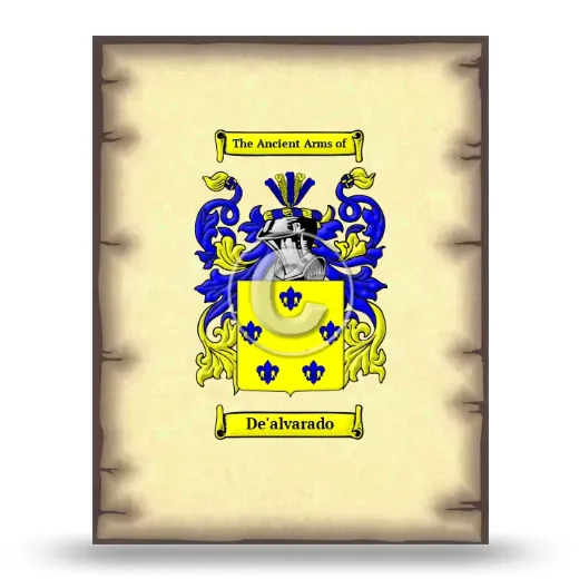 De'alvarado Coat of Arms Print