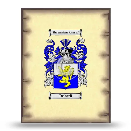 De'carli Coat of Arms Print