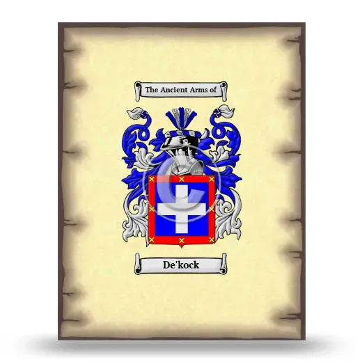 De'kock Coat of Arms Print