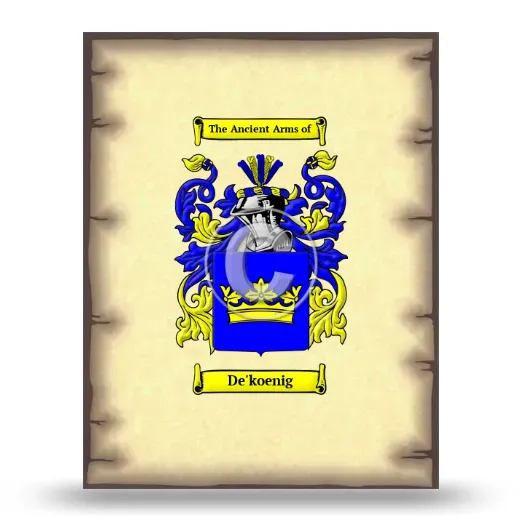 De'koenig Coat of Arms Print