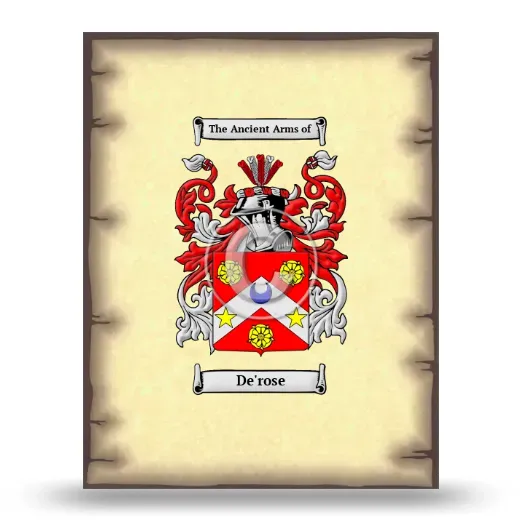 De'rose Coat of Arms Print