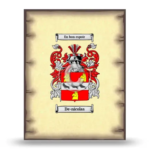 De-nicolas Coat of Arms Print