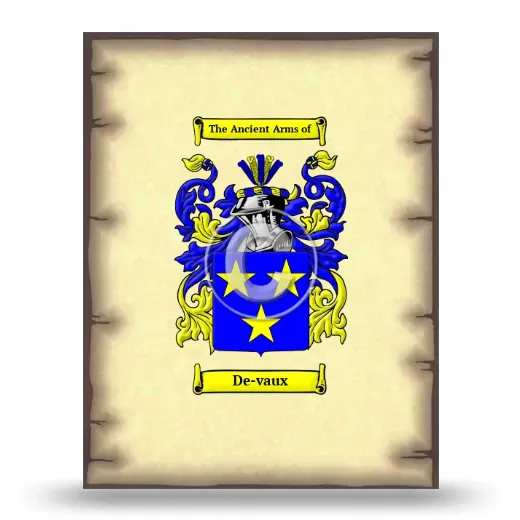 De-vaux Coat of Arms Print