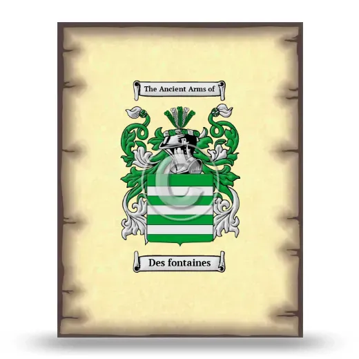 Des fontaines Coat of Arms Print