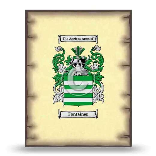 Fontaines Coat of Arms Print