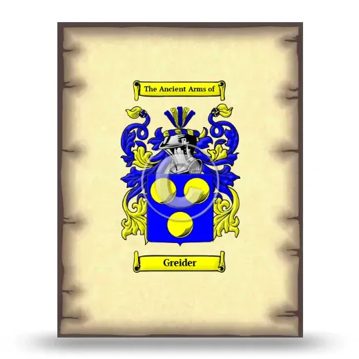 Greider Coat of Arms Print