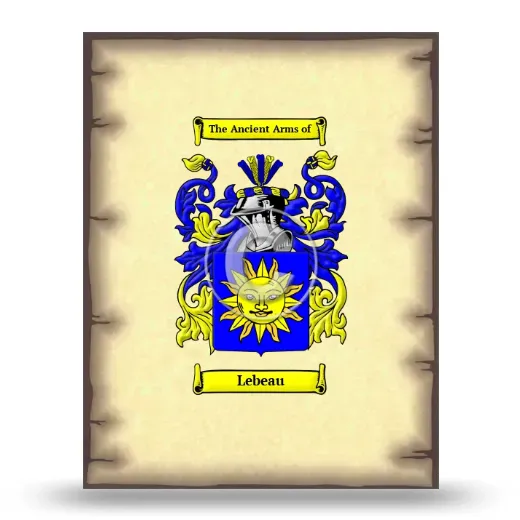 Lebeau Coat of Arms Print