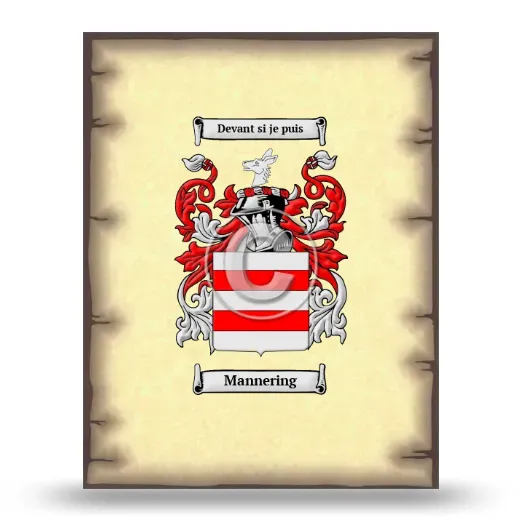 Mannering Coat of Arms Print