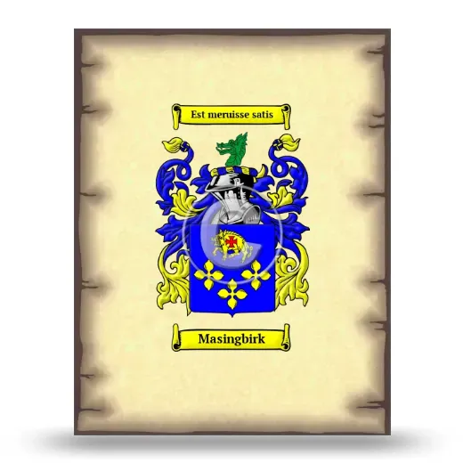 Masingbirk Coat of Arms Print