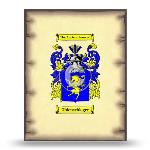 Ohlenschlager Coat of Arms Print