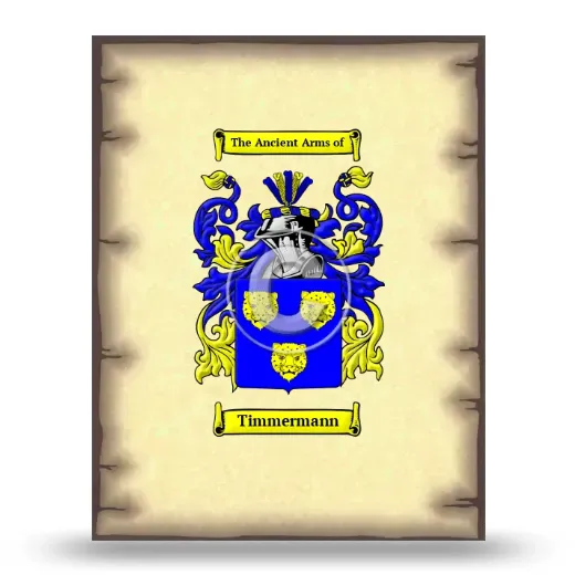 Timmermann Coat of Arms Print